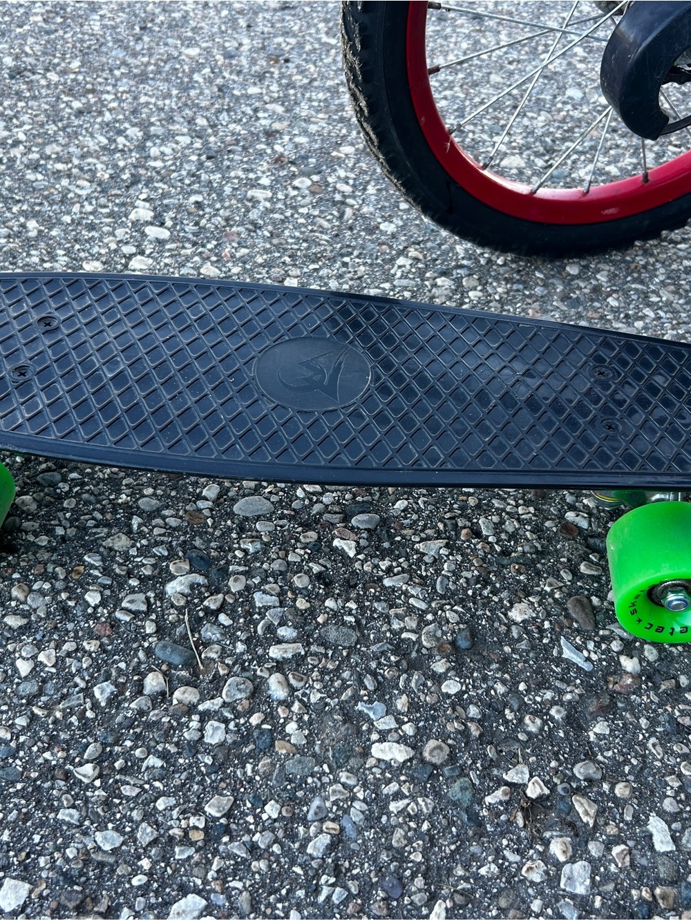 Kids Black Cruiser Skateboard with Bright Green Wheels - Youth Ride